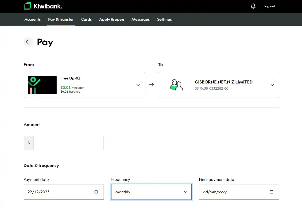 Kiwibank Desktop Image
